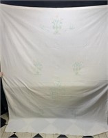 Rare Hand Stiched & Stenciled Muslin Summer Cover