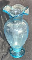 Early Hand Blown Light Blue Glass Vase