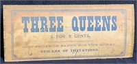 "Three Queens" Antique Tobacco / Cigar Box Top