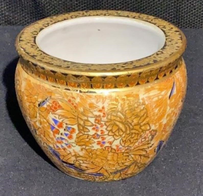 Vintage  Decorated Asian Porcelain Planter
