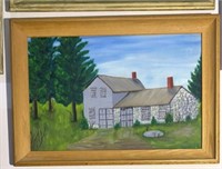 "Doris Kellogg" Painting - Building in Landscape