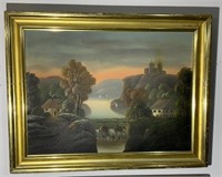 Antique Oil Painting - Hudson River School