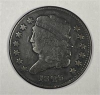 1828 Capped Bust Half Cent 13 Stars Fine F