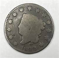 1822 Coronet Liberty Head Large Cent N-10