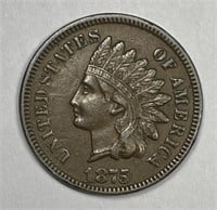 1875 Indian Head Cent Extra Fine XF