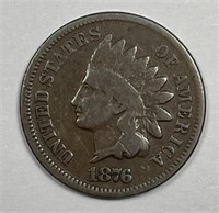 1876 Indian Head Cent Good G