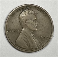 1909-S Lincoln Wheat Cent Very Fine VF