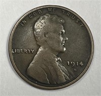 1914-S Lincoln Wheat Cent Fine F