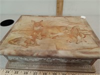 Incolay stone jewelry/divided box, marble like,