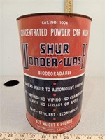 Shur wonder-wash concentrated powder car wash,