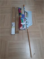 Lot of flag pole with flags and new mini blinds