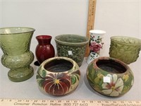 Vases floral, green & more, (Haeger made in USA,