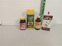 Gun chemicals lot, most appear lightly used and