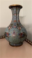 Antique Chinese cloisonné enamel vase , two