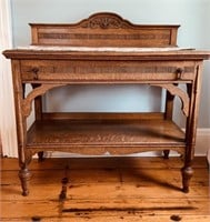 Antique arts & crafts tiger oak small buffet,