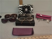 Sunglasses, glasses in cases (unknown