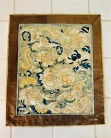 Antique Chinese silk family badge flag