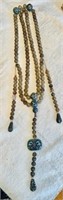 Antique Chinese silver wire work beaded necklace