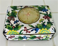Antique Chinese cloisonné enamel brass box, with