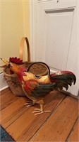 Large metal rooster watering can, beautifully