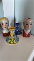 Pair of decorative, ceramic vases, and two