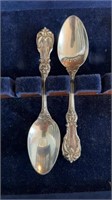 2 large serving spoons sterling silver by Reed &