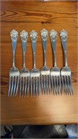 6 sterling silver Dinner Forks in the Georgian