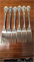 6 sterling silver dinner forks in the Chantilly