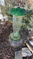 Four piece glass garden sculpture, with a vintage