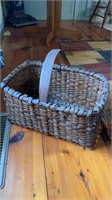 Antique oak splint apple basket, large