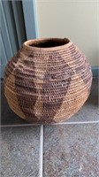 Vintage medium size woven basket, with double