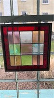 Small antique stained glass window, sun catcher