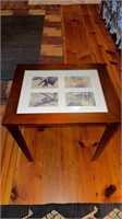 Small photo framed side table, beveled