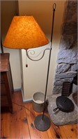 Metal floor lamp, with old style paper shade, 12