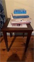 Small square side table, with photos under