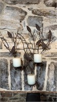 Metal bird sculpture wall candle, sconce,