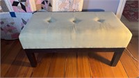 Light green upholstered cushion, bench seat,