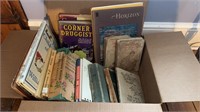 Box lot of vintage hardback books, several