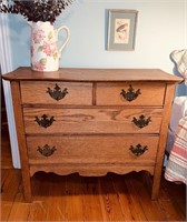 Antique oak, four drawer, dresser, with replaced