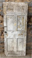 Antique six panel door, with the hinges, with the