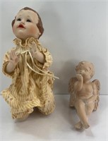 YOLANDA BELLO PORCELAIN DOLL, TERRACOTTA  ANGEL