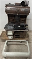 Antique Cast Iron Wood Burning Stove, Fischer Leaf