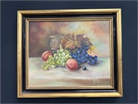 Vintage Still Life Fruit Oil Painting on Canvas