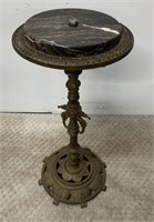 Antique Art Deco Marble & Brass Side Table Stand