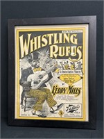 Vintage Whistling Rufus Framed Sheet Music