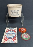 Vintage Lambrechts Butter Stoneware Crock, A&P