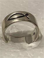 James Avery Ichthus Sterling Silver Band Size 6.5