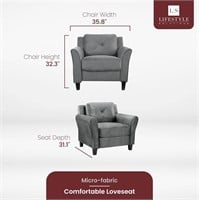 Arm Chair, 31.5"W x 35.4"D x 32.7"H, Dark Gray