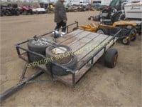 Wood deck flatbed 8' Utility trailer, no title