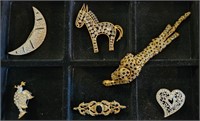 Costume Jewelry Pin & Broach Lot Austria Cheetah